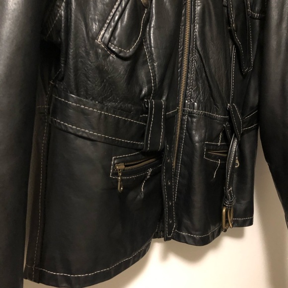 VINTAGE 80s Leather Jacket - Picture 2 of 9
